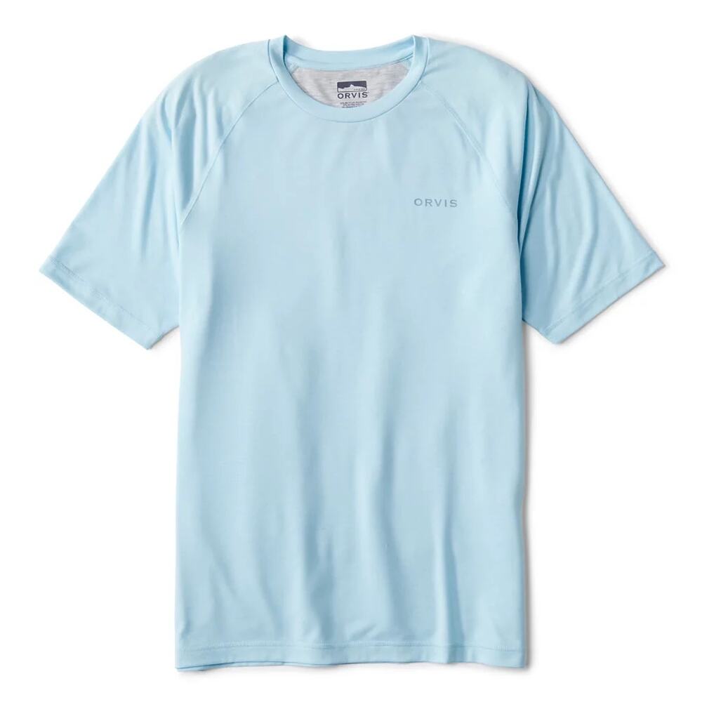 NWT Orvis Men's DriCast Short-Sleeve Crewneck T-Shirt in Blue Mist size Medium
